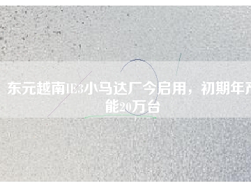 東元越南IE3小馬達廠今啟用，初期年產(chǎn)能20萬臺