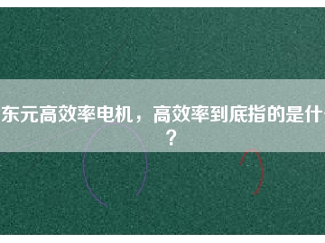 東元高效率電機(jī)，高效率到底指的是什么？