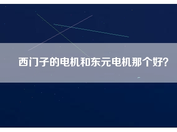 西門子的電機(jī)和東元電機(jī)那個(gè)好？