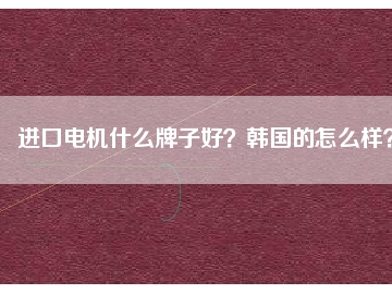 進(jìn)口電機(jī)什么牌子好？韓國(guó)的怎么樣？