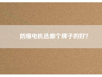 防爆電機選哪個牌子的好？