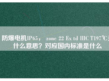 防爆電機(jī)IP65， zone 22 Ex td IIIC T197℃是什么意思？對(duì)應(yīng)國(guó)內(nèi)標(biāo)準(zhǔn)是什么