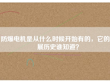 防爆電機是從什么時候開始有的，它的發(fā)展歷史誰知道？