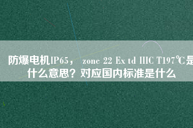 防爆電機IP65， zone 22 Ex td IIIC T197℃是什么意思？對應(yīng)國內(nèi)標準是什么