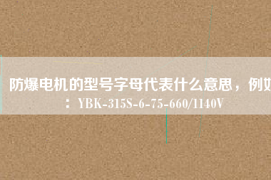 防爆電機(jī)的型號字母代表什么意思，例如：YBK-315S-6-75-660/1140V