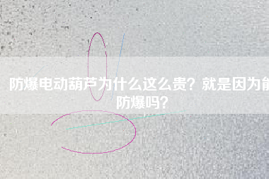 防爆電動葫蘆為什么這么貴？就是因為能防爆嗎？