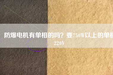 防爆電機有單相的嗎？要750W以上的單相220V