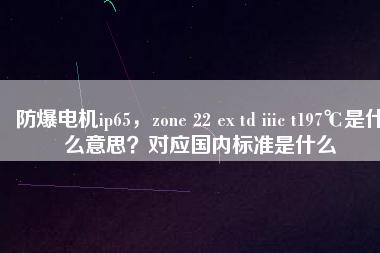 防爆電機(jī)ip65，zone 22 ex td iiic t197℃是什么意思？對應(yīng)國內(nèi)標(biāo)準(zhǔn)是什么