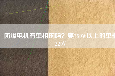防爆電機(jī)有單相的嗎？要750W以上的單相220V